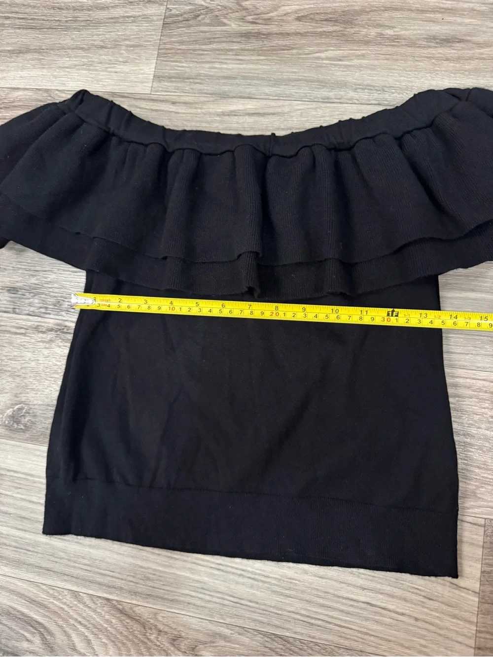 J. Crew Off-the-Shoulder Ruffle Sweater in Black Size Small